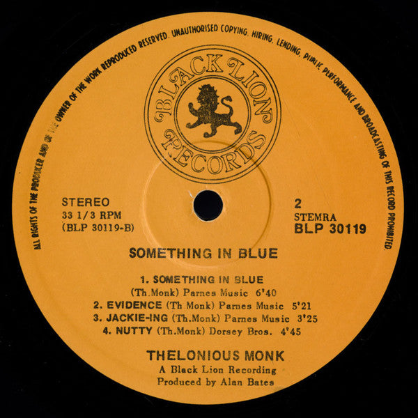 Thelonious Monk : Something In Blue (LP, Album)
