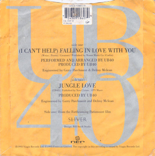 UB40 : (I Can't Help) Falling In Love With You (7", Single)