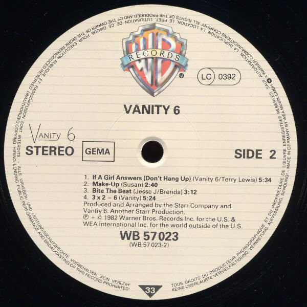 Vanity 6 : Vanity 6 (LP, Album)