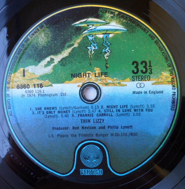 Thin Lizzy : Nightlife (LP, Album, Lam)