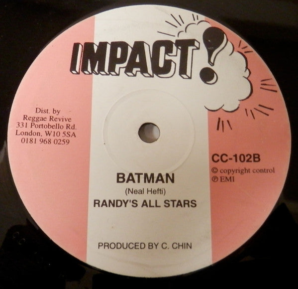 The Man X & The Wailers Band / Randy's All Stars : It Won't Come Easy / Batman (10")