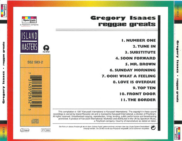 Gregory Isaacs : Reggae Greats (CD, Album, RE)