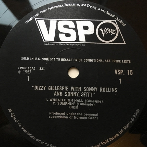 Dizzy Gillespie, Sonny Rollins & Sonny Stitt : Dizzy Gillespie With Sonny Rollins And Sonny Stitt (2xLP, Comp)