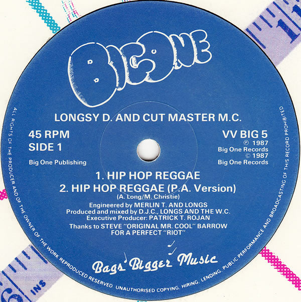Longsy D And Cut Master M.C. : Hip Hop Reggae (12")