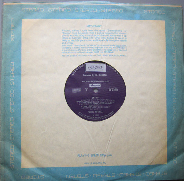 Willie Mitchell : On Top (LP, Album, Lam)