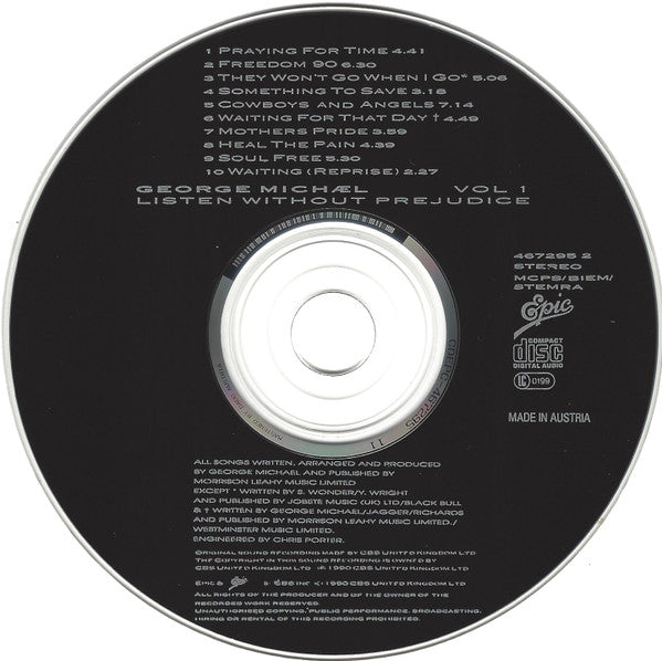 George Michael : Listen Without Prejudice Vol. 1 (CD, Album, RP)