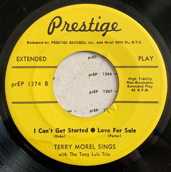 Terry Morel With Tony Luis Trio : Sings (7", EP)