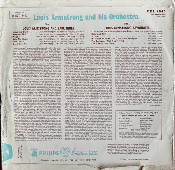 Louis Armstrong And His Orchestra : Louis Armstrong And Earl Hines (LP, Comp)