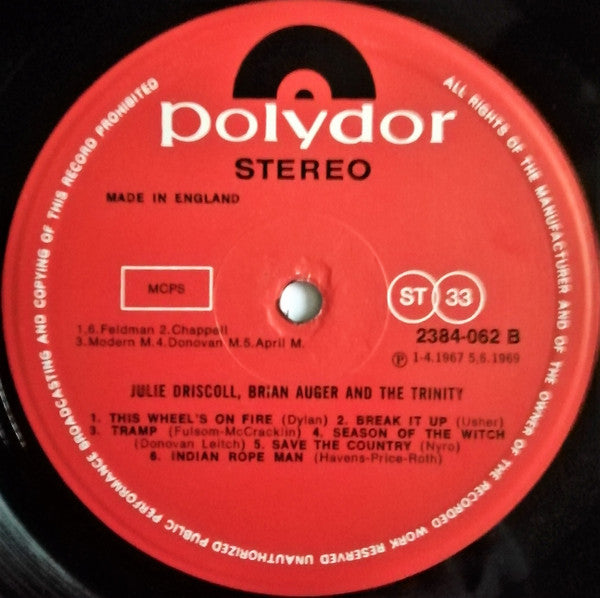 Julie Driscoll, Brian Auger & The Trinity : Julie Driscoll, Brian Auger & The Trinity (LP, Comp)