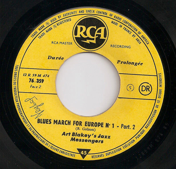 Art Blakey & The Jazz Messengers : Blues March (7", EP, Mono, RP, Yel)