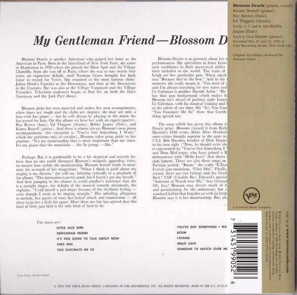 Blossom Dearie : My Gentleman Friend (CD, Album, Ltd, RE, RM, Pap)