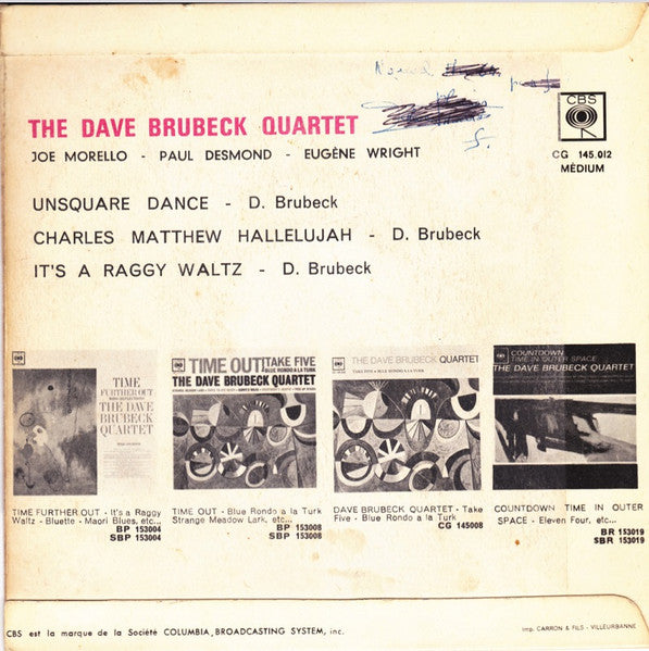 The Dave Brubeck Quartet : Unsquare Dance (7", EP)