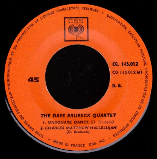 The Dave Brubeck Quartet : Unsquare Dance (7", EP)