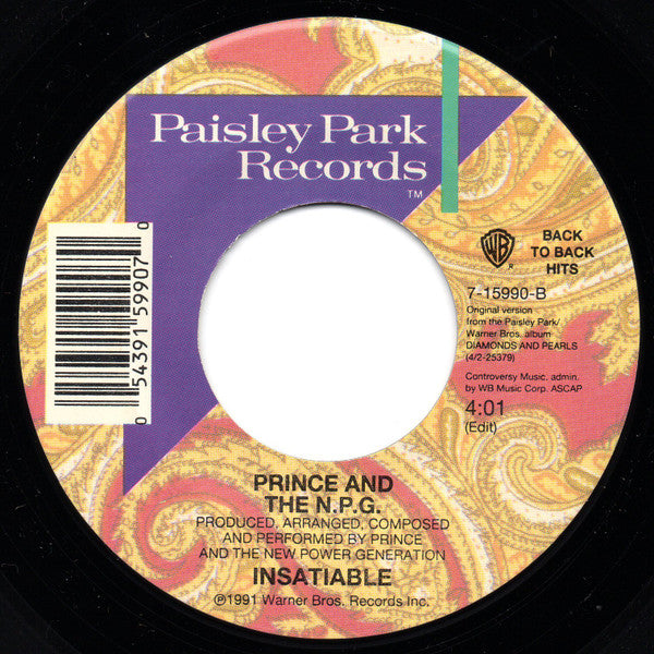 Prince And The N.P.G.* : Diamonds And Pearls / Insatiable (7")