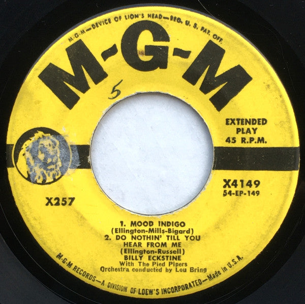 Billy Eckstine With The Pied Pipers Orchestra : I Let A Song Go Out Of My Heart (2x7", Album, EP)