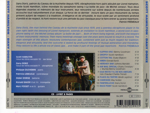 Scott Hamilton Plays With Dany Doriz Caveau De La Huchette Orchestra : Scott Hamilton Plays With The Dany Doriz Caveau De La Huchette Orchestra (CD, Album)