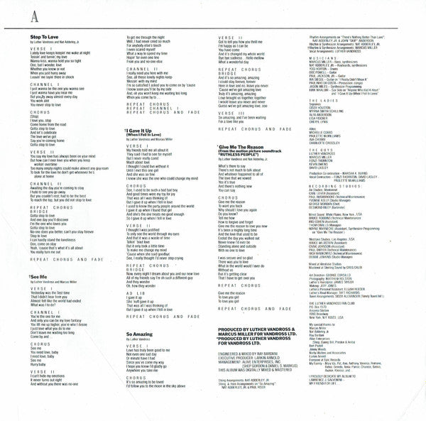 Luther Vandross : Give Me The Reason (LP, Album)