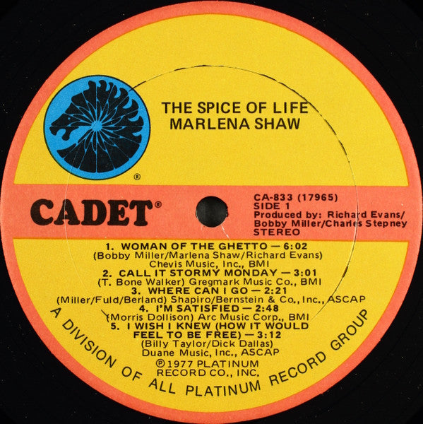 Marlena Shaw : The Spice Of Life (LP, Album, RE)