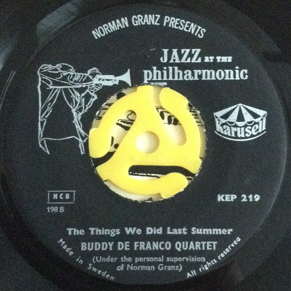 Buddy DeFranco Quartet : The Music Of Buddy DeFranco (7", EP)