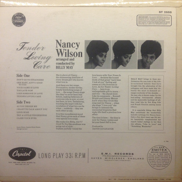 Nancy Wilson : Tender Loving Care (LP)
