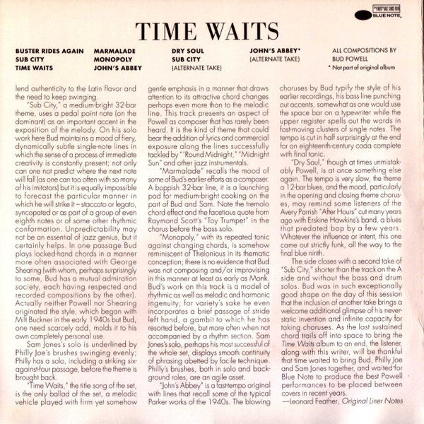 The Amazing Bud Powell* : Time Waits (CD, Album, RE, RM)