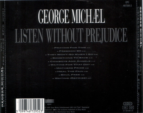 George Michael : Listen Without Prejudice Vol 1 (CD, Album, RP)