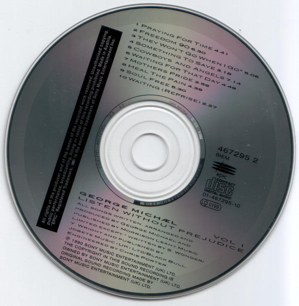 George Michael : Listen Without Prejudice Vol 1 (CD, Album, RP)