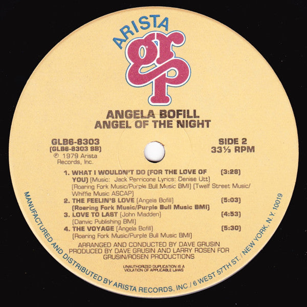 Angela Bofill : Angel Of The Night (LP, Album, Gat)