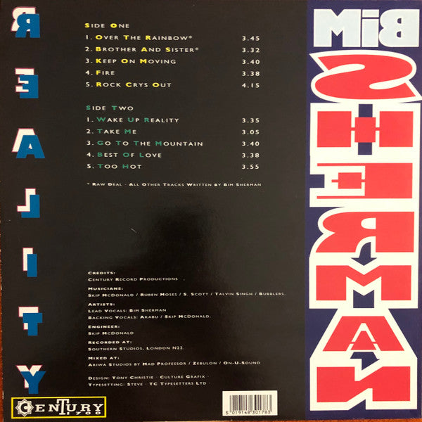 Bim Sherman & Dub Syndicate : Reality (LP, Album)