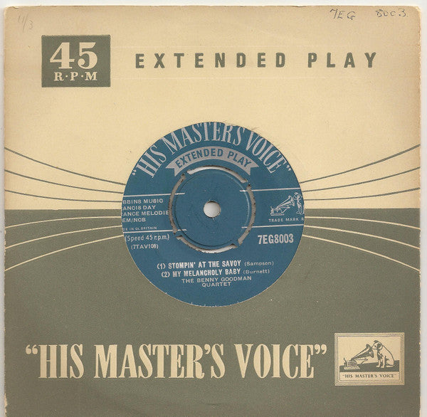 The Benny Goodman Quartet : Stompin' At The Savoy (7", EP)