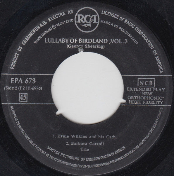 Various : Lullaby Of Birdland, Vol. 3 (7", EP)