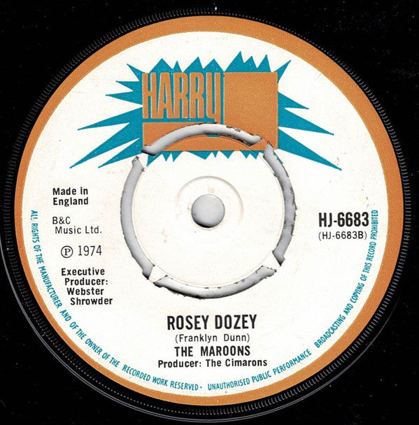 The Maroons : Rock Your Baby / Rosey Dozey (7")