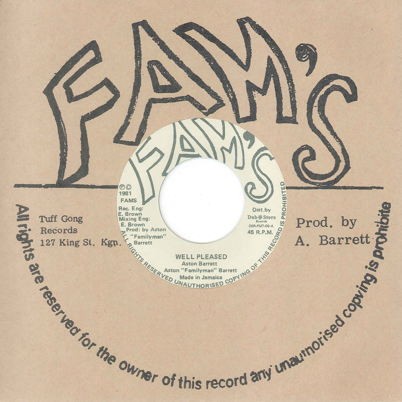 Aston 'Family Man' Barrett - Well Pleased (7")