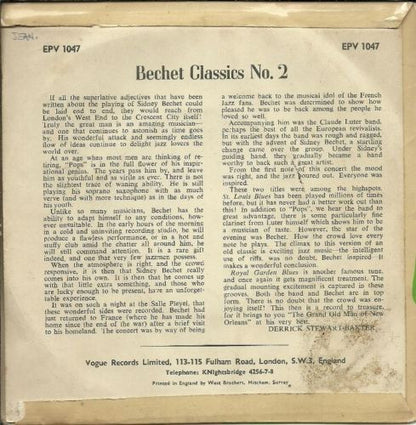 Sidney Bechet With Claude Luter Et Son Orchestre : Jazz Classics N° 2 (7", EP)