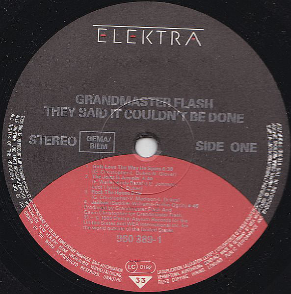 Grandmaster Flash : They Said It Couldn't Be Done (LP, Album)