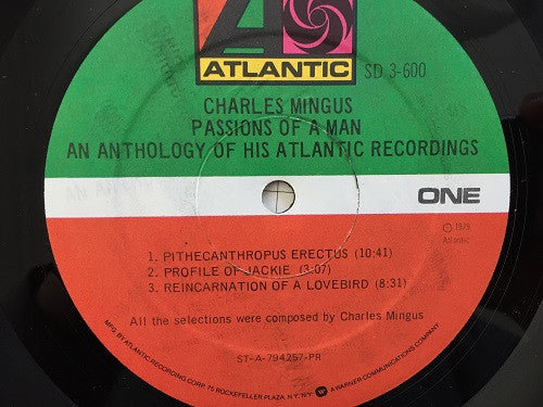 Charles Mingus : Passions Of A Man: An Anthology Of His Atlantic Recordings (3xLP, Comp, Gat)