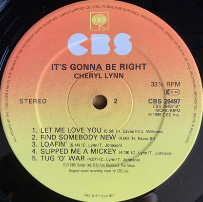Cheryl Lynn : It's Gonna Be Right (LP, Album)