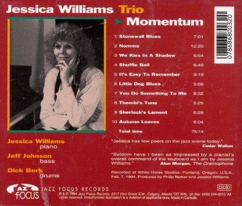Jessica Williams Trio : Momentum (CD, Album)