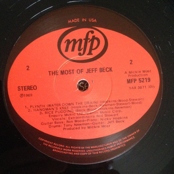Jeff Beck : The Most Of Jeff Beck (LP, Album, RE)