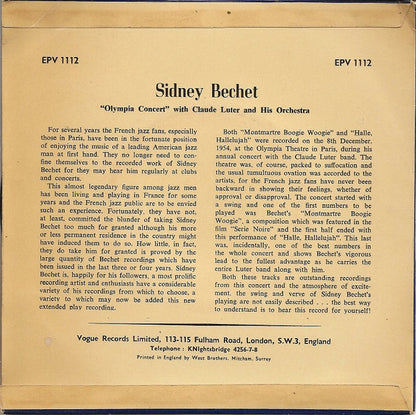 Sidney Bechet With Claude Luter Et Son Orchestre : Olympia Concert (7", EP)