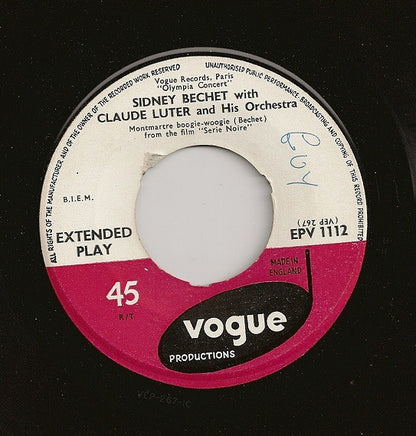 Sidney Bechet With Claude Luter Et Son Orchestre : Olympia Concert (7", EP)