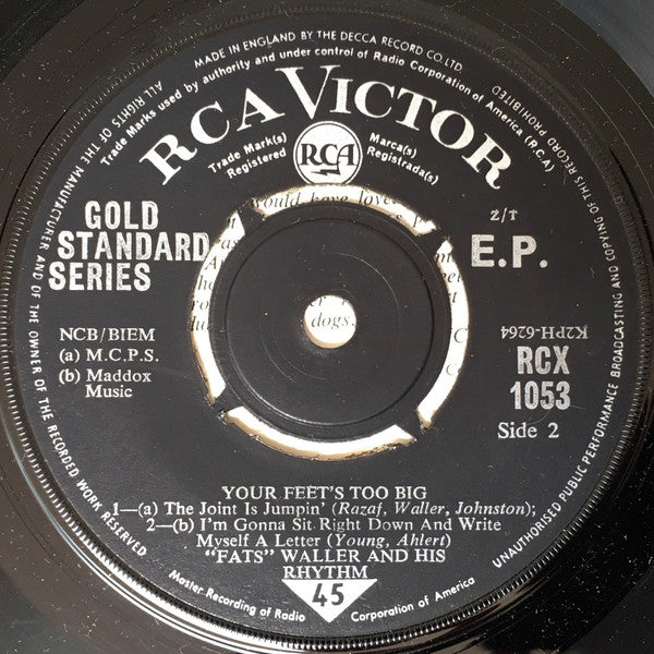 Fats Waller & His Rhythm : Your Feet's Too Big (7", EP, RE)