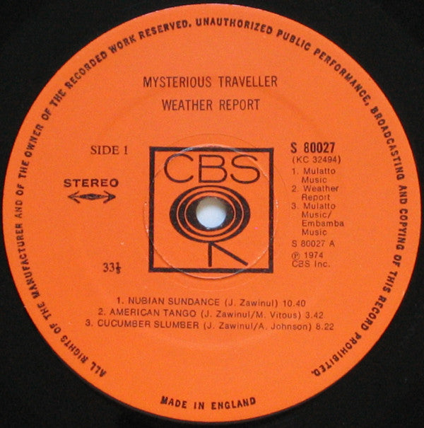 Weather Report : Mysterious Traveller (LP, Album)