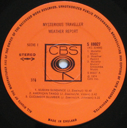 Weather Report : Mysterious Traveller (LP, Album)