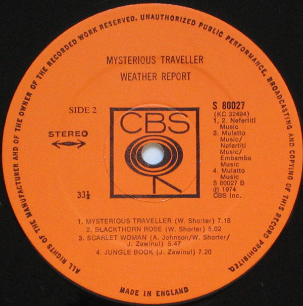 Weather Report : Mysterious Traveller (LP, Album)