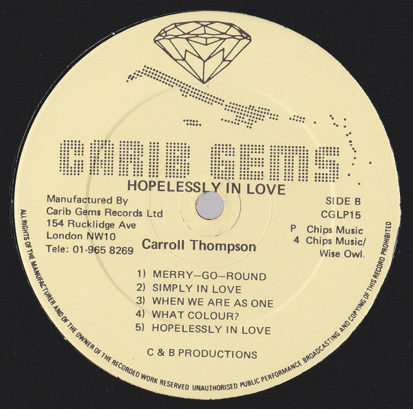 Carroll Thompson : Hopelessly In Love (LP, Album, Lig)