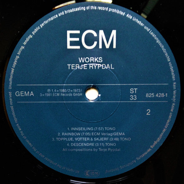 Terje Rypdal : Works (LP, Comp, Ltd)