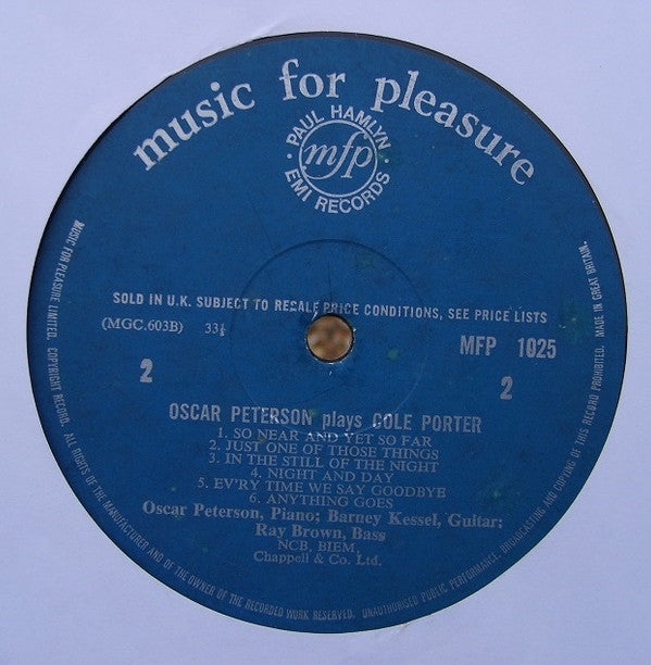 Oscar Peterson, Barney Kessel, Ray Brown : Oscar Peterson Plays Cole Porter (LP, Album, Mono)