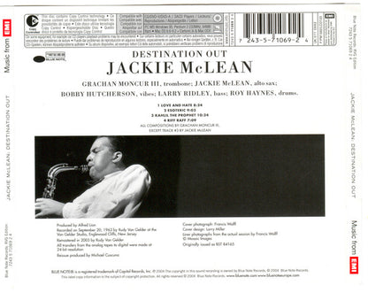 Jackie McLean : Destination Out (CD, Album, Copy Prot., RE, RM)