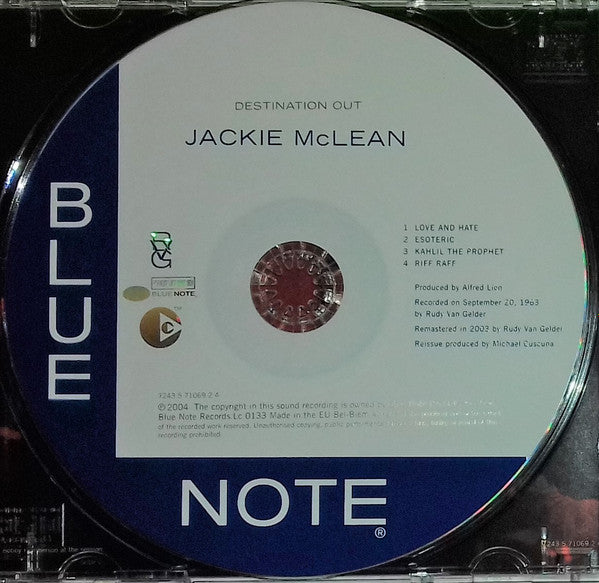 Jackie McLean : Destination Out (CD, Album, Copy Prot., RE, RM)